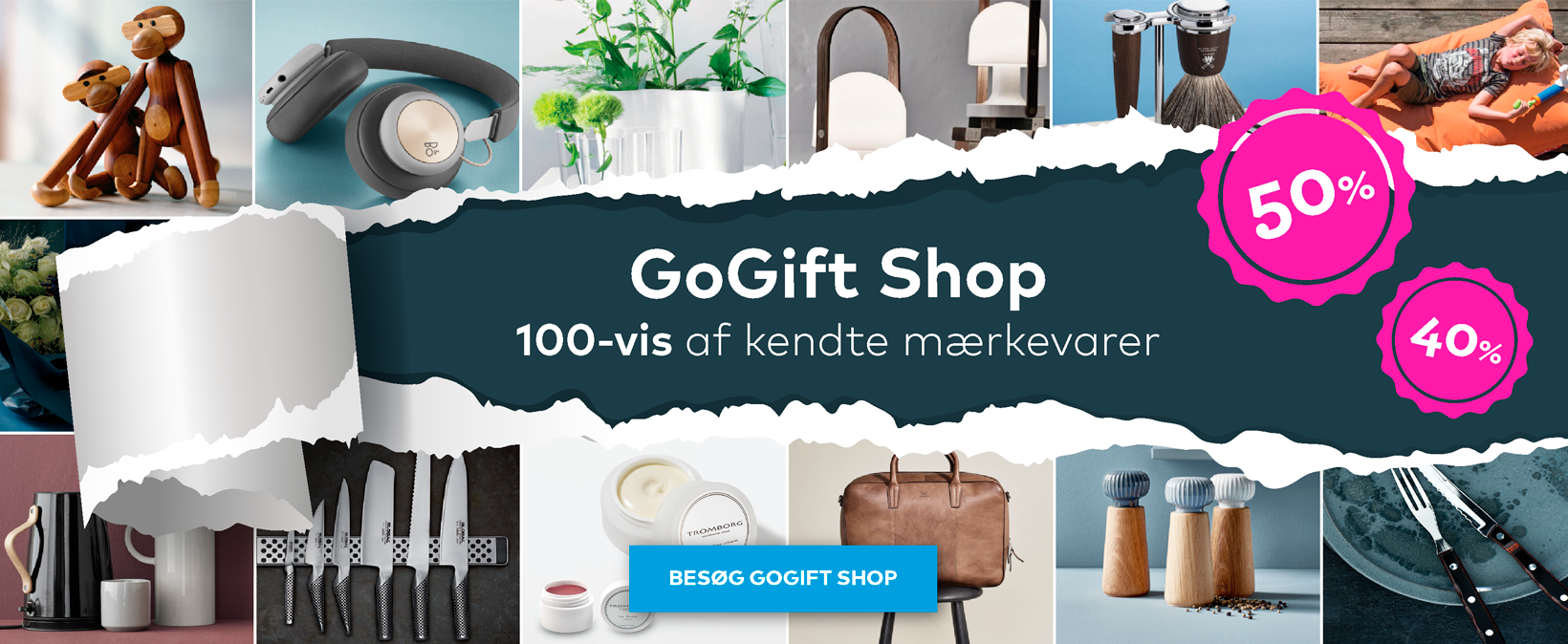 Gavekort fra GoGift Stort udvalg af gavekort til butikker